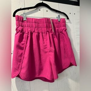 New! Fuschia Pink Athletic Shorts Size Large